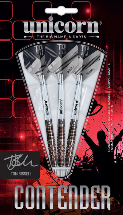 Unicorn Darts Tom Bissell 95% Tungsten 22g Steel Tip Darts - Pro Contender Set