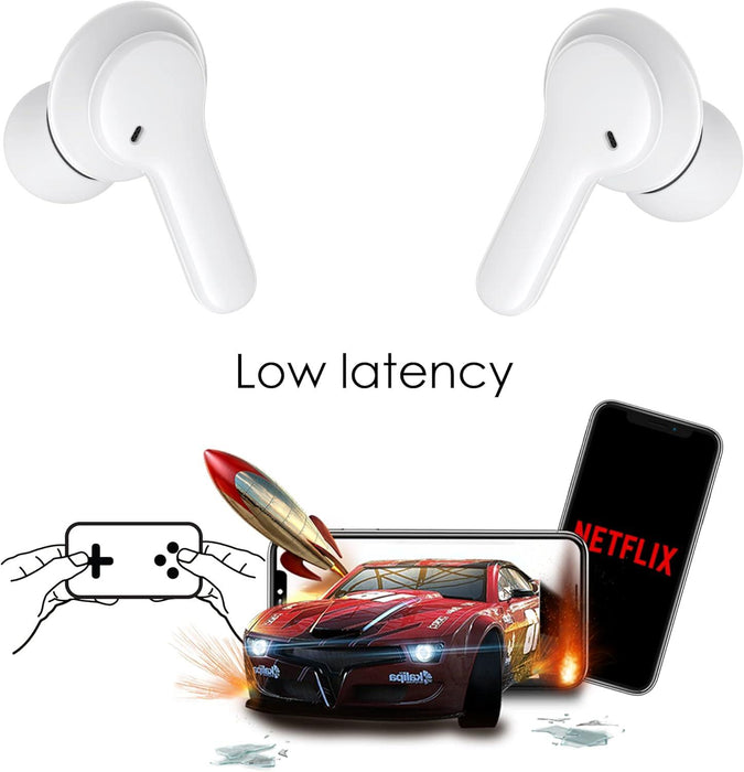 Bassline Compact True Wireless Ear Buds Sweat Proof 27 Hours Play Time White