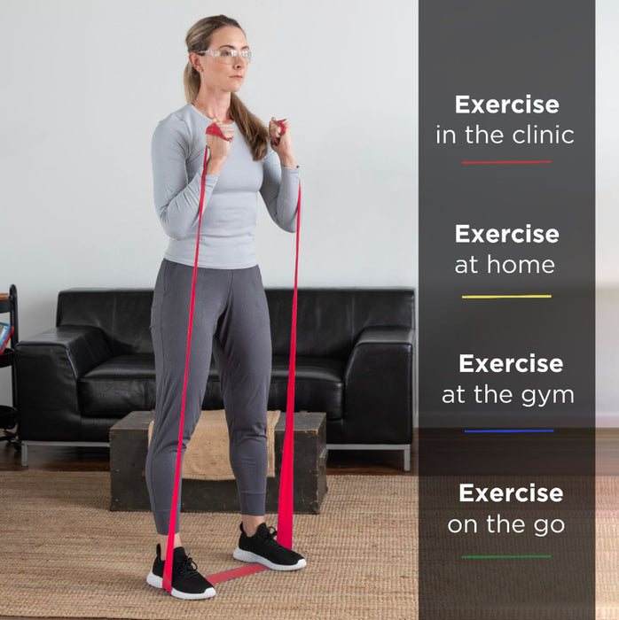 THERABAND Medium 50 Yard Latex Resistance Bands ForPhysio, Rehab & Strength - Red