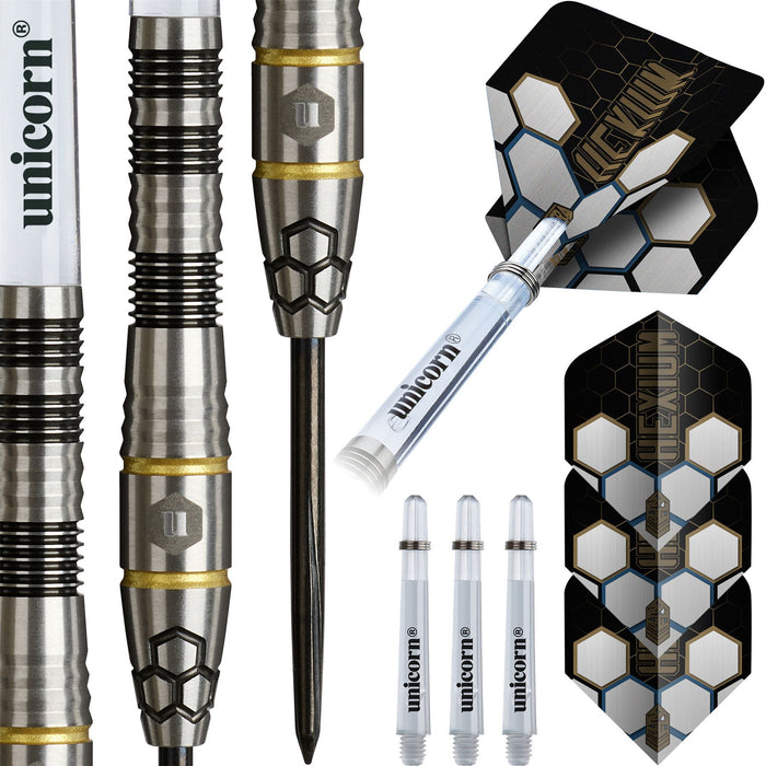 Unicorn Darts Hexium Black & Gold Style 1 90% Tungsten Phase 6 Dart Set