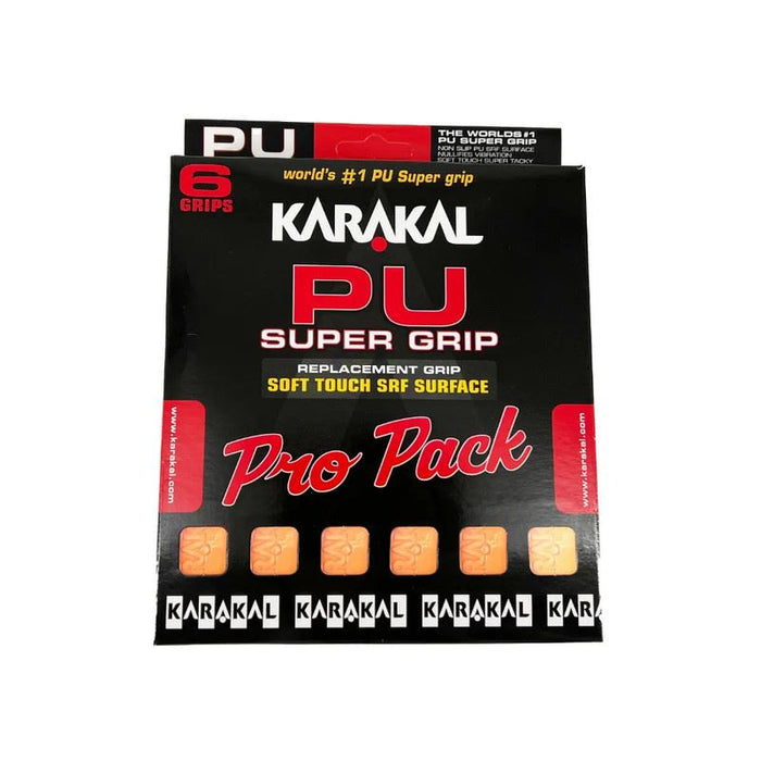 Karakal Badminton Tennis Racket PU Super Grip Orange - Pack Of 6