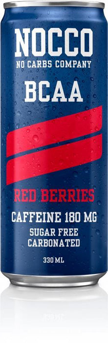 Nocco Red Berries BCAA+ Cans Fizzy Sports Amino Acid Energy Drink - 330ml x 27