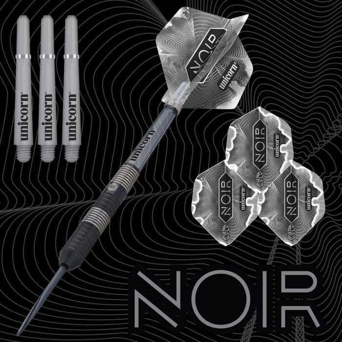 Unicorn Noir Style 2 Steel Tip Dart Set – 90% Tungsten Darts for Professionals