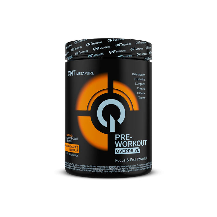QNT Pre Workout Overdrive Performance Powder 390g - Mango