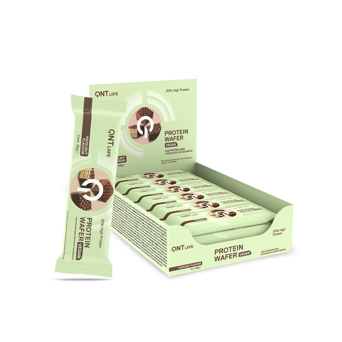 QNT Vegan Wafer Bar 12 x 35g - Hazelnut