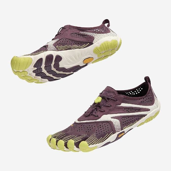 Vibram FiveFingers V‑Run Mens Barefoot Athletic Shoes – Fig/Ivory/Green