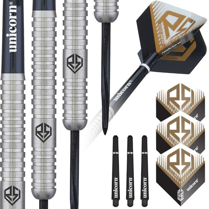Unicorn Ross Smith Smudger 80% Tungsten Steel Tip Darts 22/24g Silver Finish