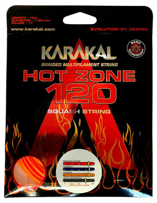 Karakal Hot Zone 120 Squash Racket Strings - Durable Nano Elastomer CoatingKarakal