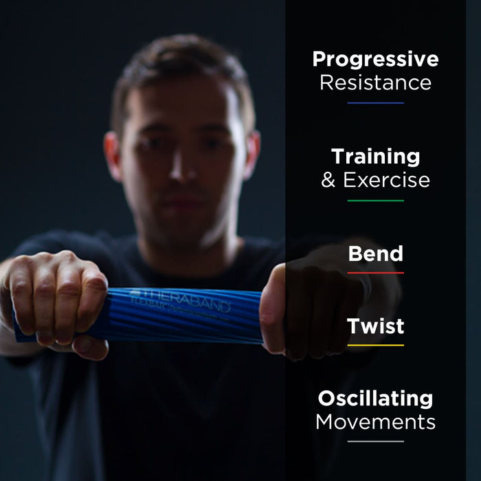 TheraBand FlexBar Strengthen Wrists Elbows & Forearms Resistance Training ( Blue) Heavy