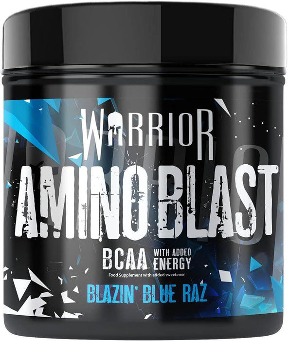 Warrior Amino Blast BCAA Protein Powder Muscle Supplement Blue Raspberry 270g
