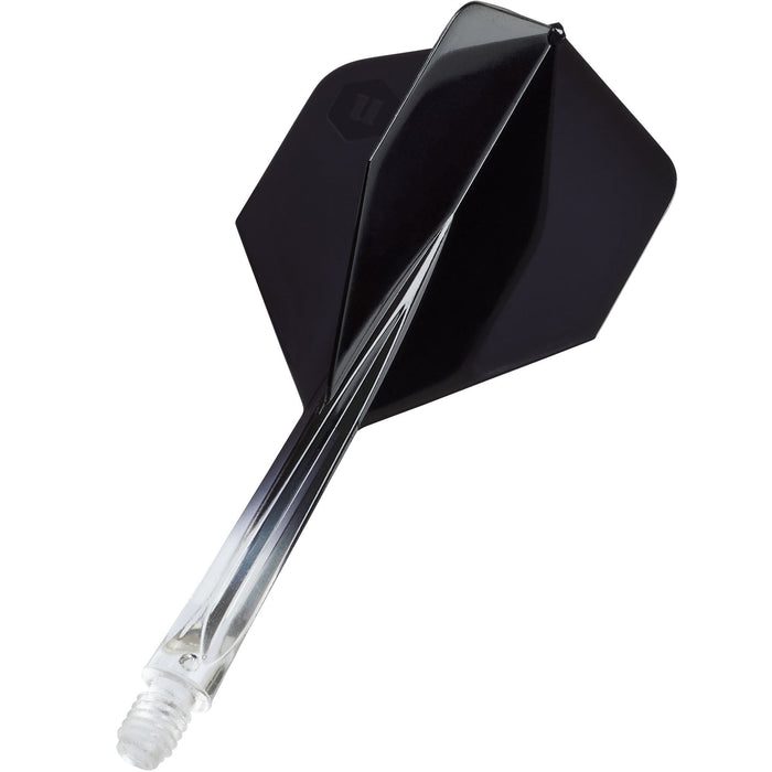 Unicorn Darts Forge Integrated Two-Tone Flight & Shaft – Clear & Black