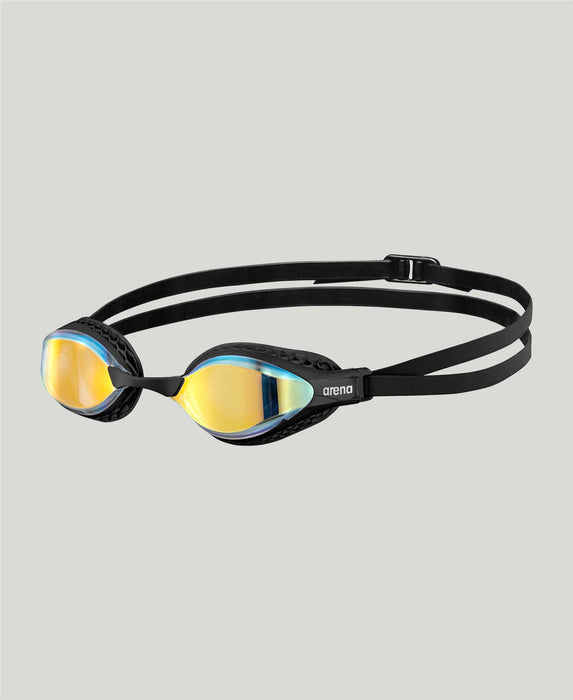 Arena Swimming Goggles Airspeed Mirror Wide Lenses - Yellow / Copper / Black