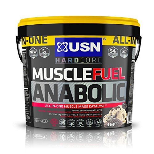 USN Muscle Fuel Anabolic All In One Muscle Mass And Growth Shake Powder - 4kg-Cookies & Cream
