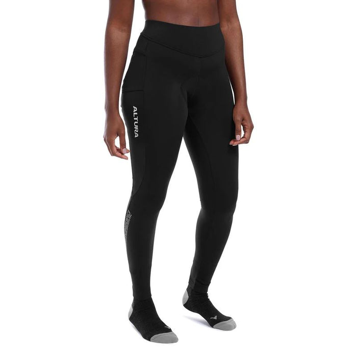 Altura ProGel Plus Womens Cycling Waist Tights Thermal & Water Repellent - Black