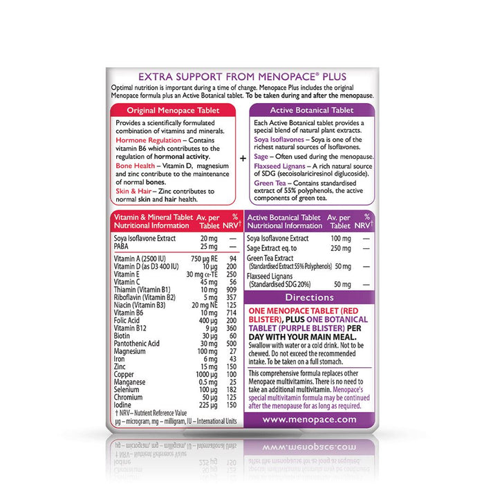 Vitabiotics Menopace Plus 26 Nutrients Multivitamins Menopause Supplements - 56