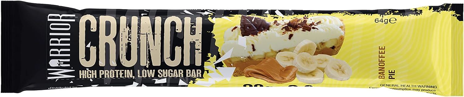 Warrior Crunch Bars High Protein Low Carbs Muscle Growth Banoffee Pie 12 x 64g