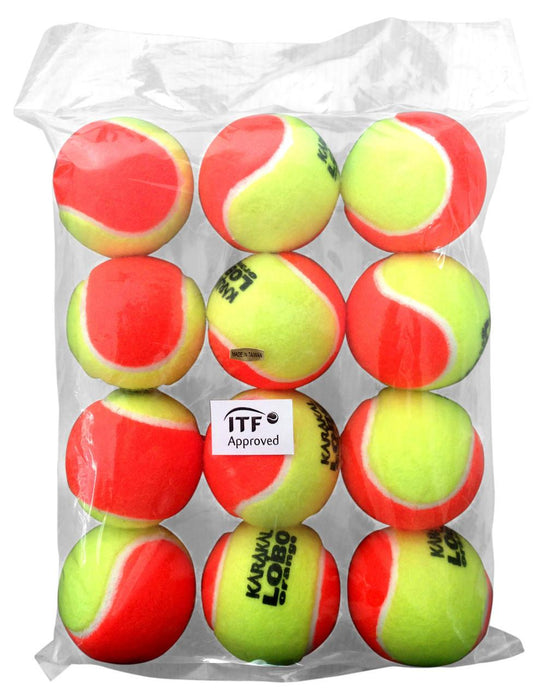 Karakal Lobo Low Pressure & Bounce Tennis Ball in Yellow or Orange - 1 Dozen