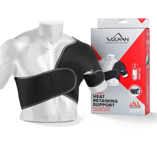 Vulkan Classic Half Shoulder Brace in Black Made of Neoprene - LeftFITNESS360