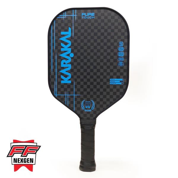 Karakal Pure Touch Blue Pickleball Paddle 225g 12K Carbon PP Honeycomb Core