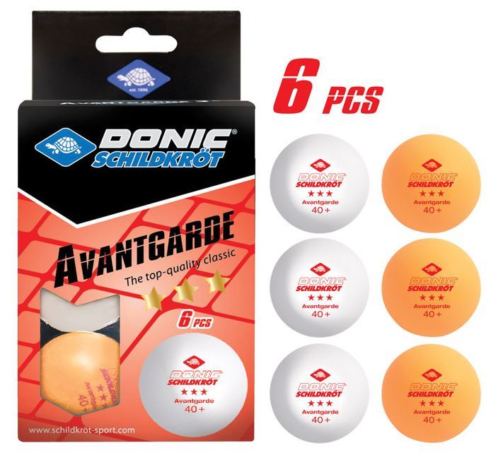 Donic Schildkrot 3 Star Avantgarde Poly 40+ Table Tennis Balls 2 Colours - 6 pcs