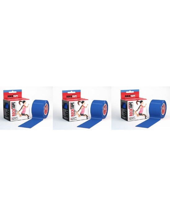 Rocktape Strong Adhesive Kinesiology Tape Standard Rolls x 3 - Navy Blue