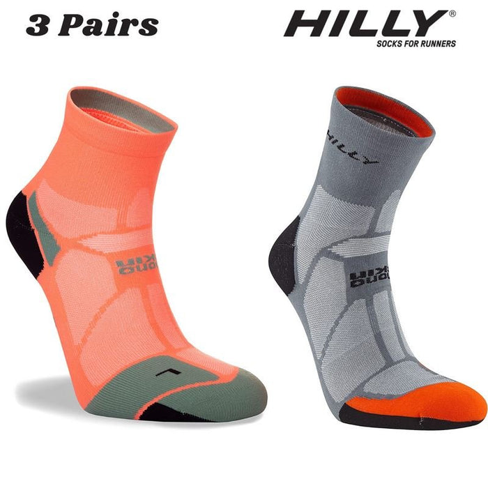 Hilly Unisex Marathon Fresh Anklets Soft Ankle Running Socks - 3 Pairs for 2Hilly