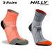 Hilly Unisex Marathon Fresh Anklets Soft Ankle Running Socks - 3 Pairs for 2Hilly