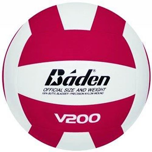 Baden V200 Volleyball for Indoor & Outdoor Use - White & Pink - Rubber - 5