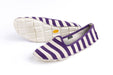 Vibram One Quarter Ladies Shoes Slip On Canvas Footwear - Stripes White/PurpleFITNESS360