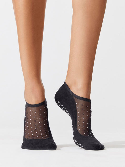 Tavi Noir Maddie Sparkle Mesh Yoga Pilates Exercise Stellar Grip Socks