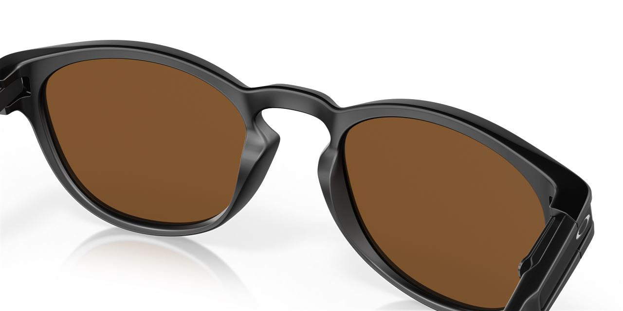 Oakley Latch Square Sunglasses Polarized Violet Lenses Matte Black Frame Driving