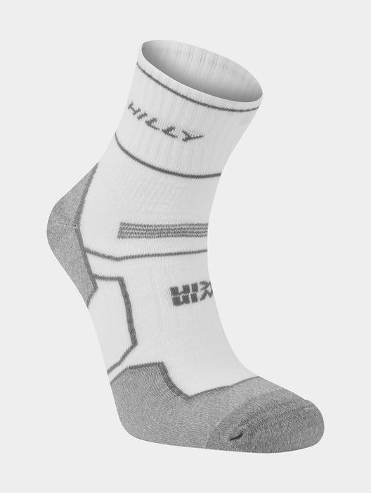 Hilly Twin Skin Socklet Anti Blister Breathable Running Socks - White/Grey/Marl