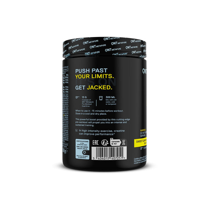 QNT Pre Workout Overdrive Performance Powder 390g