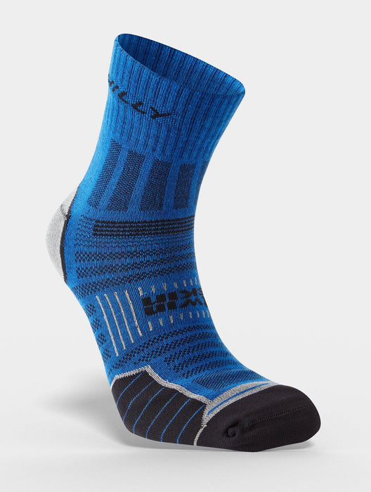 Hilly Mens Twin Skin Anklet Socks Sports Running Socks - Azurite /Marl Grey