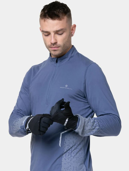 Ronhill Running Gloves – Wind-Block Convertible Glove Thermal & Reflective - Black