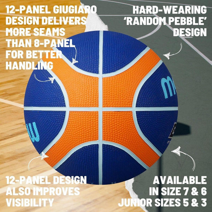 Molten BGR Series Coloured Indoor/Outdoor Blue/Orange 12 Panel Nylon Basketball