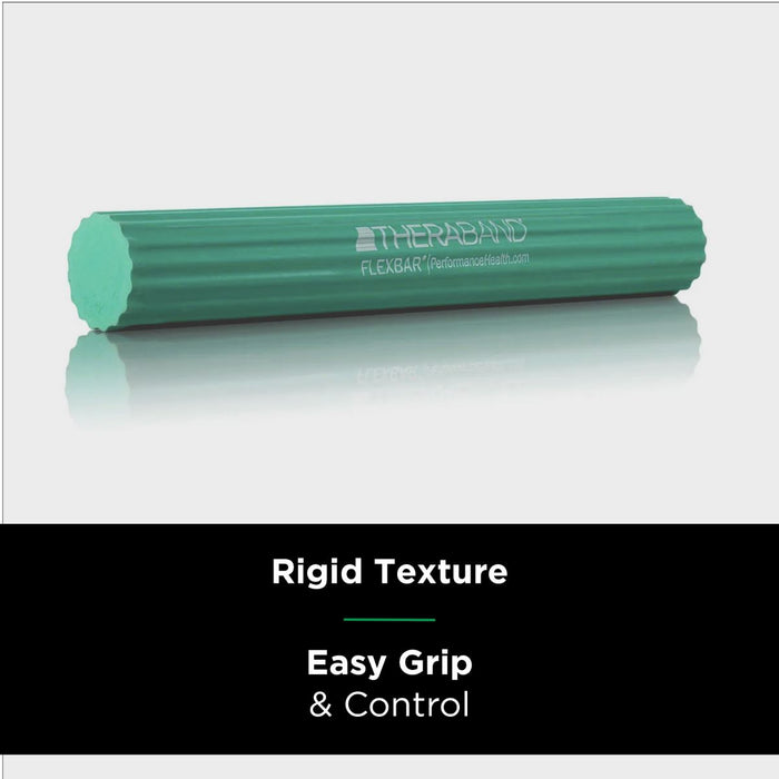 TheraBand FlexBar Strengthen Wrists Elbows & Forearms Resistance Training ( Green ) Medium