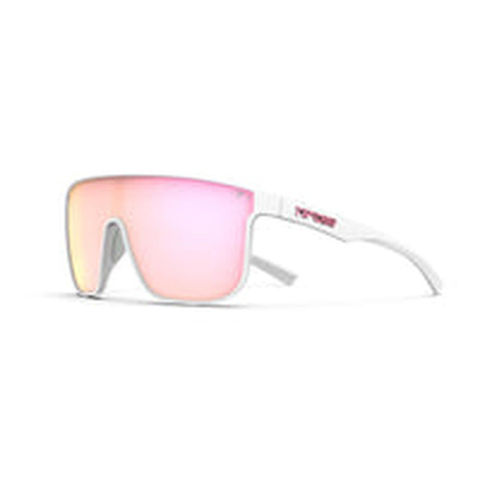 Tifosi Sanctum XL Matte White Running Cycling Sunglasses With Pink Mirror Lens