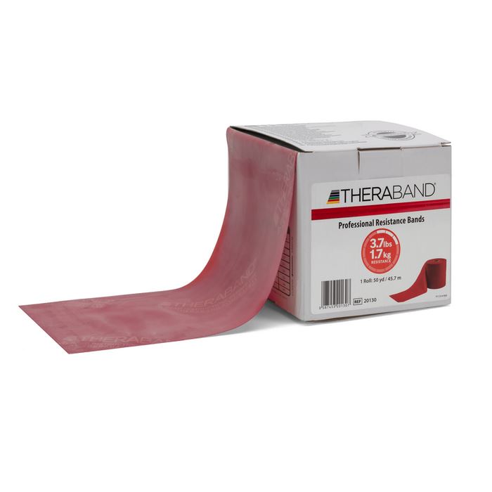 THERABAND Medium 50 Yard Latex Resistance Bands ForPhysio, Rehab & Strength - Red