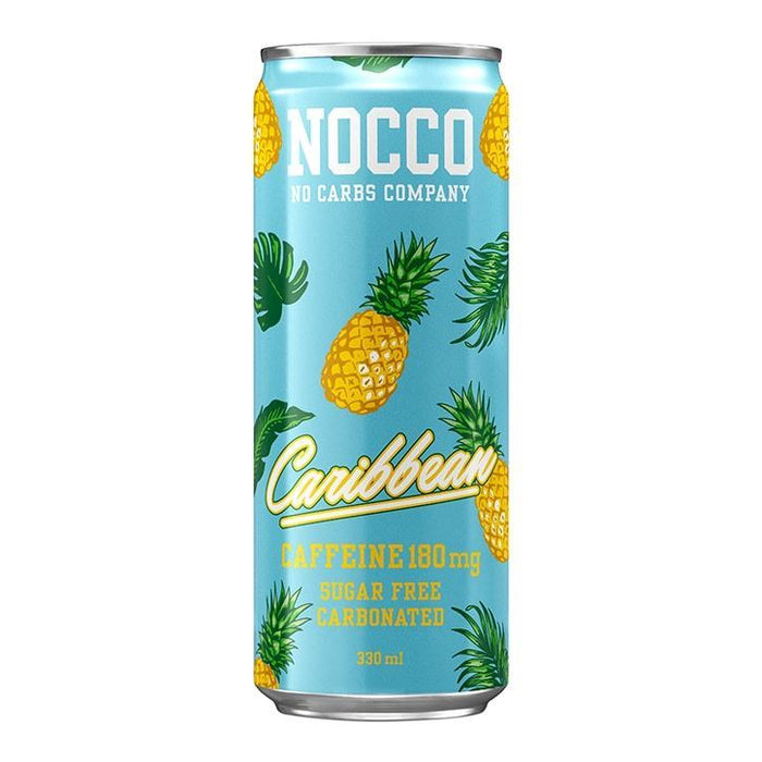 Nocco BCAA+ Cans Caffeine Free Sports Energy Drink - 330ml x 24 - Caribbean