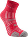 Hilly Womens Ankle Running Socks Twin Skin Cushioned - Magenta - 3 Pairs for 2Hilly