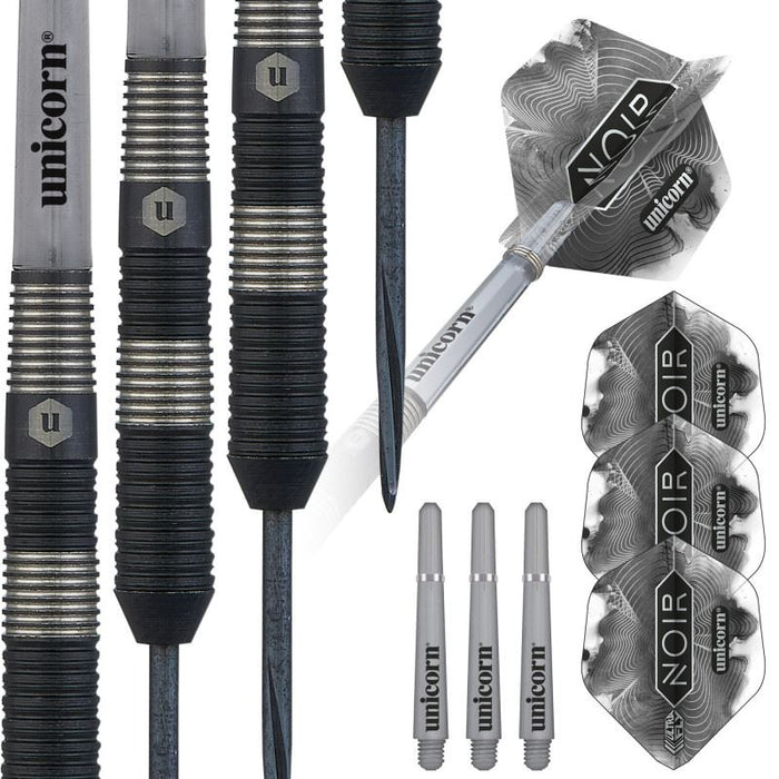Unicorn Noir Style 2 Steel Tip Dart Set – 90% Tungsten Darts for Professionals