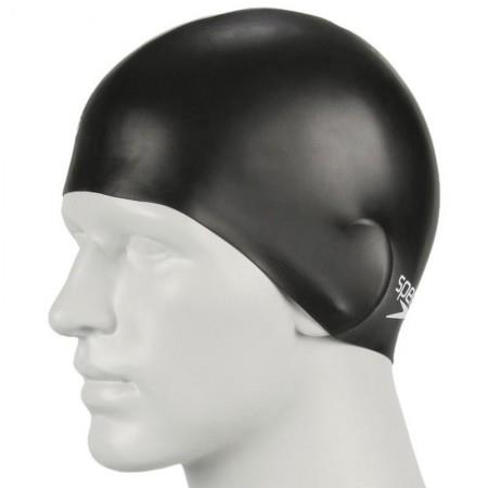 Speedo Swimming Plain Moulded Silicone Swim Cap Hydrodynamic - BlackSpeedo