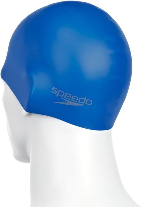 Speedo Swimming Plain Moulded Silicone Swim Cap Hydrodynamic - BlueSpeedo