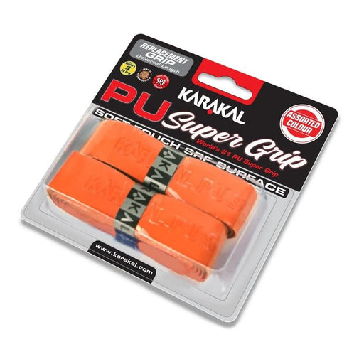 Karakal Badminton Tennis Racket PU Super Grip Orange - Pack Of 6Karakal