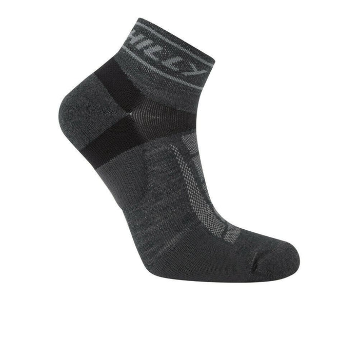 Hilly Trail Quarter Off Road Cushioned Running Socks - Charcoal / Black