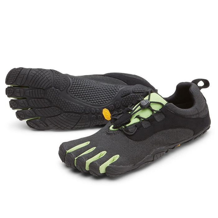 Vibram Womens V-Run Retro Fivefingers Shoes Barefoot Running Trainer Black/Green