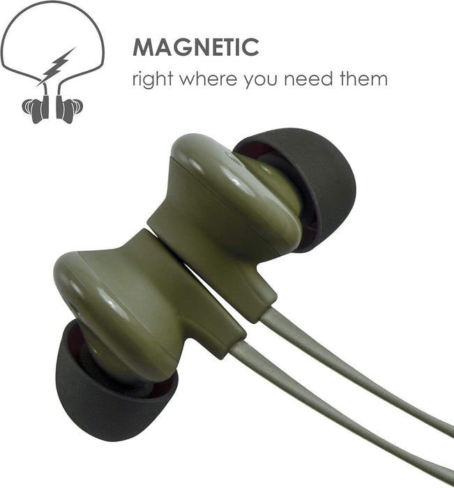 Boompods Sportline In Ear Headphones IPX4 EQ Adjustable Army Green