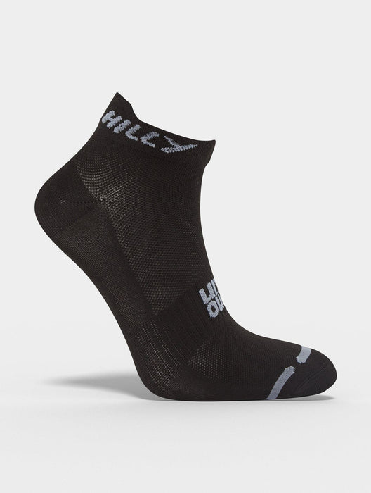 Hilly Mens Active Socklet Zero Cushion Sports Running Socks - Black / Grey