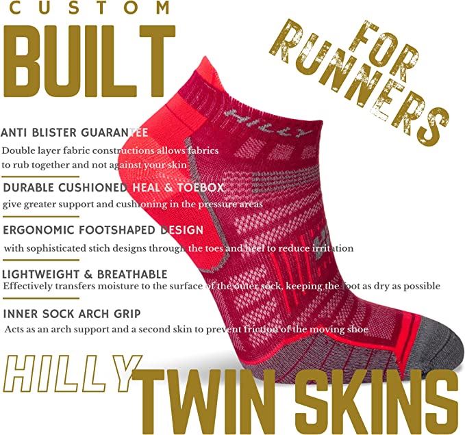 Hilly Twin Skin Socklet Socks Ladies Sports & Running Arch Grip - 3 Pairs for 2Hilly